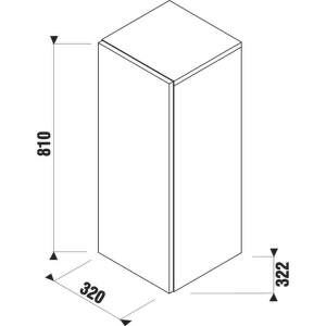 Jika Cubito - Stredná skrinka, 320x810x322 mm, dvere ľavé, biela H43J4211105001