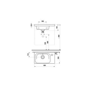 Jika Mio-N - Umývadielko 450x250 mm, s prepadom, biela H8157140001061