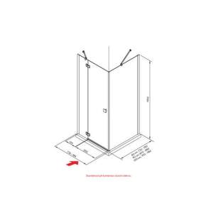 JIKA Cubito Pure - sprchové dvere jednokrídlové bezrámové s pevným segmentom 800 / 1950mm, ľavé, transparentné sklo s Jika perla Glass H2544200026681