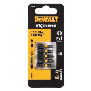 DEWALT Nástavce pre rázove uťahovače 25mm PH1 (5ks/bal) DT7993T