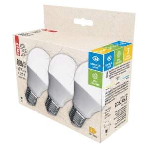 EMOS LED žiarovka True Light A60 / E27 / 7,2 W (60 W) / 806 lm / neutrálna biela, 1525733432