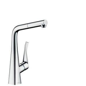 HansGrohe M71 - Drezová batéria Metris s výsuvnou koncovkou, sBox, EcoSmart, chróm 73828000