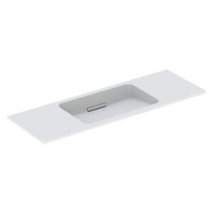 Geberit ONE - Umývadlo 1200x400x130 mm, skrytý prepad, bez otvoru na batériu, vodorovný odtok, KeraTect, biela 500.392.01.3