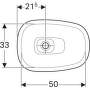 Geberit Citterio - Umývadlo 560x400 mm na dosku, bez prepadu, s KeraTect, biela 500.542.01.1
