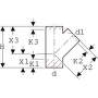 Odbočka Geberit PE 45°: d=125mm, d1=63mm