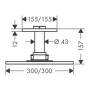 Axor ShowerSolutions - Hlavová sprcha 300x300 mm s prívodom zo stropu, jeden prúd, chróm 35316000