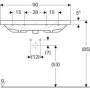 Geberit Acanto - Umývadlo 900x482 mm, otvor na batériu, s prepadom, s KeraTect, biela 500.623.01.8