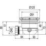 Tres Seleccion - Sifónový odtok pre sprchovú vaničku so zabudovaným sifónom, rozšroubovateľný  104840