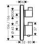 Hansgrohe Ecostat Square - Termostatická batéria pod omietku s uzatváracím ventilom, chróm 15712000