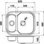 Novaservis - Drez 49x62 1+1/2 s odkvapom a prepadom nerez DR49/62