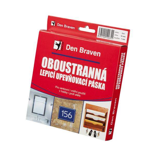 DEN BRAVEN Obojstranne lepiaca upevňovacia páska 19 mm x 10 m