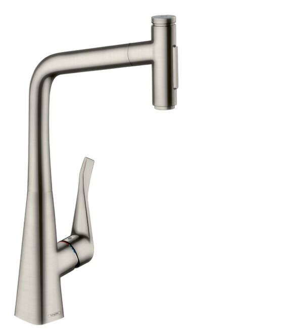 HansGrohe M71 - Drezová batéria M7117-H320 s výsuvnou spŕškou, sBOX, vzhľad nehrdzavejúcej ocele 73816800