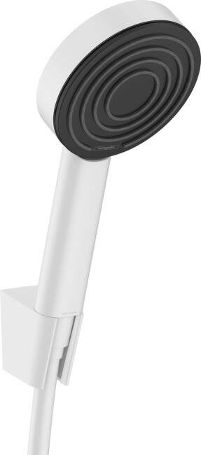 HansGrohe Pulsify - Set sprchovej hlavice, 1 prúd, držiaka a hadice 1250 mm, matná biela 24301700