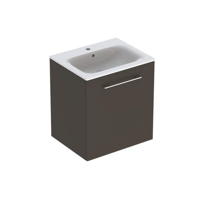Geberit Selnova Square - Umývadlová skrinka 635x588x480 mm, s umývadlom, 1 dvierka, lávová mat 501.253.00.1