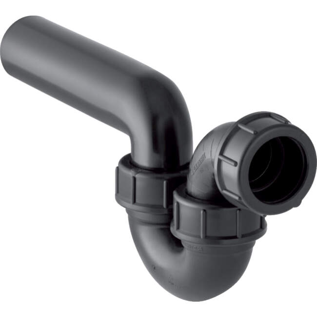 Geberit Príslušenstvo - Zápachová uzávierka pre drez, so zverným šróbením, prívod/vývod vodorovný, d 56 mm, d1 56 mm 152.046.16.1