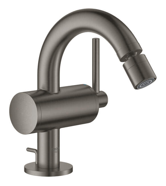 Grohe Atrio - Bidetová batéria s výpustom, veľkosť M, kefovaný Hard Graphite 32108AL3