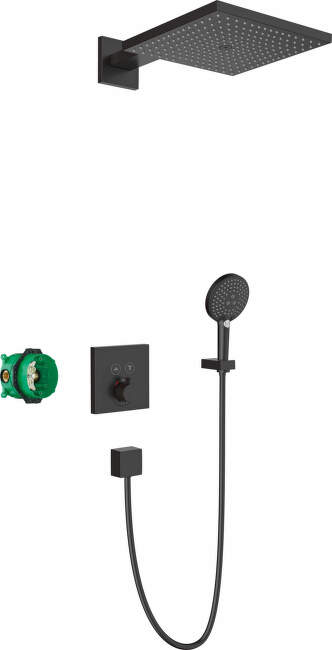 Hansgrohe Raindance E - Sprchový set 300 s termostatom ShowerSelect pod omietku, matná čierna 27939670