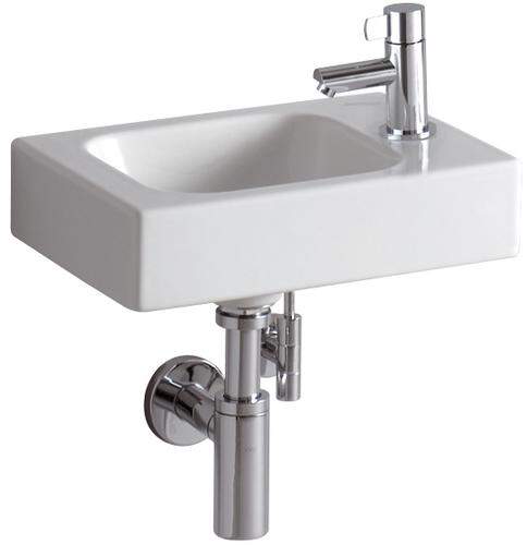 Geberit iCon - Umývadielko bez prepadu s otvorom vpravo, 380x280 mm, biela 124736000