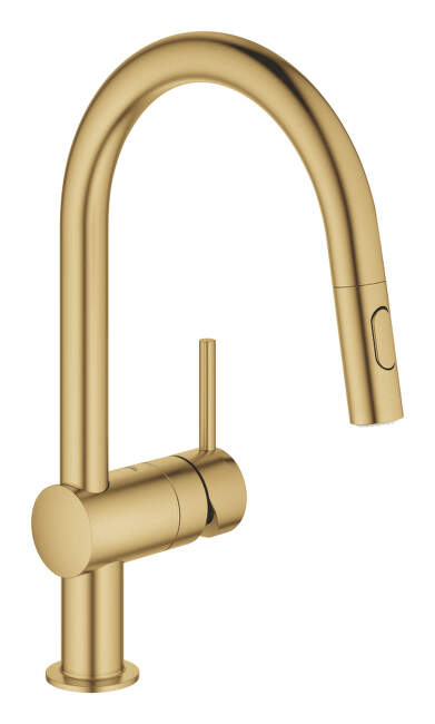 Grohe Minta - Drezová batéria s výsuvnou spŕškou, kefovaný Cool Sunrise 32321GN2