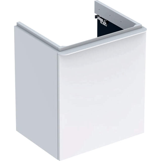 GEB Skrinka pod umývadlo Geberit Smyle Square, s jednými dvierkami: 53.6x61.7x43.3cm, Biela, Šírka umývadla=55cm, Dvierka=Závesy vľavo 500.366.00.1