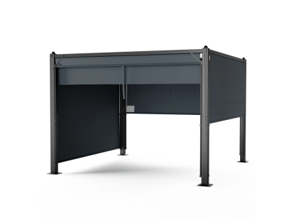 Blumfeldt Pantheon Cortina, altánok so strechou, 3 x 4 m, 4 bočné diely, sivý