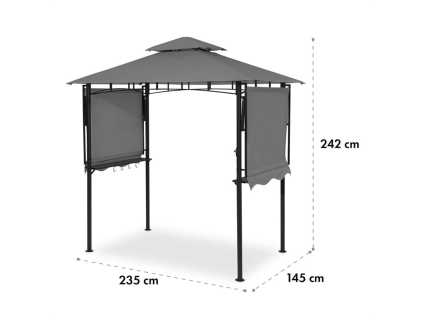 Blumfeldt Steakhouse Wing Altánok so strechou, 235x242x145cm, 2 sklopné bočné diely, sivý
