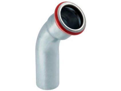 Geberit Koleno Geberit Mapress uhlíková oceľ so zásuvným koncom (modré FKM): 45°, d=76.1mm 51251