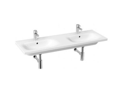 Jika Mio-N - Dvojumývadlo s prepadom 130, 1300x450 mm, s 2 otvormi na batériu, Jika perla, biela H8147141001041