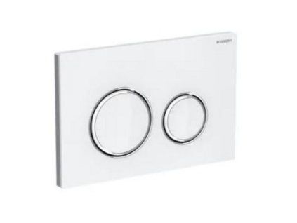 Geberit Sigma21 - Ovládacie tlačidlo splachovania, sklo biele/lesklý chróm 115.884.SI.1