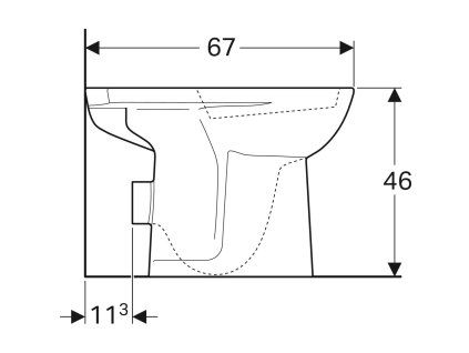 Geberit Selnova Comfort - WC kombi misa, zadný odpad, 670x360 mm, biela 500.284.01.1