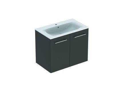 Geberit Selnova Square - Umývadlová skrinka 635x788x480 mm, s umývadlom, 2 dvierka, lávová mat 501.257.00.1
