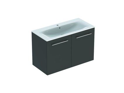 Geberit Selnova Square - Umývadlová skrinka 635x988x480 mm, s umývadlom, 2 dvierka, lávová mat 501.261.00.1