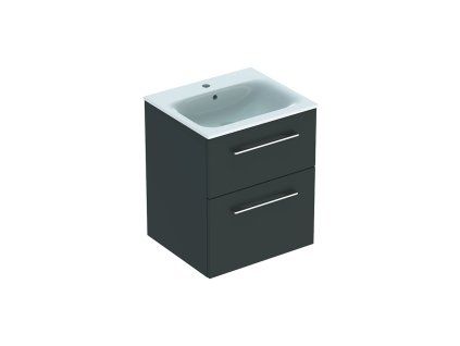 Geberit Selnova Square - Umývadlová skrinka 635x538x480 mm, s umývadlom, 2 zásuvky, lávová mat 501.233.00.1