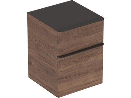 Geberit Bočná skrinka Geberit Smyle Square s dvomi zásuvkami: 45x60x47cm, Orech hickory 500.357.JR.1