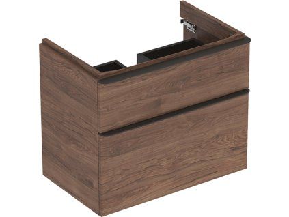 Geberit Skrinka Geberit pod umývadlo Smyle Square, s dvomi zásuvkami: 73.4x61.7x47cm, Orech hickory 500.353.JR.1