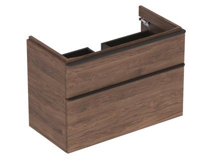 Geberit Skrinka Geberit pod umývadlo Smyle Square, s dvomi zásuvkami: 88.4x61.7x47cm, Orech hickory 500.354.JR.1