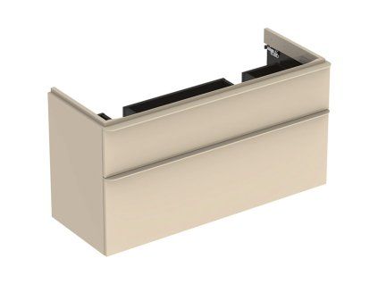 Geberit Skrinka pod dvojumývadlo Geberit Smyle Square, s dvomi zásuvkami: 118.4x61.7x47cm, Pieskovosivá 500.356.JL.1