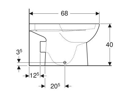 Geberit Selnova - WC kombi misa, zadný odpad, 680x360 mm, biela 500.287.01.1