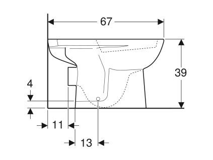 Geberit Selnova - WC kombi misa, zadný odpad, 670x360 mm, biela 500.282.01.1