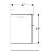 Geberit Skrinka Geberit pod umývadlo Smyle Square, s dvomi zásuvkami: 58.4x61.7x47cm, Pieskovosivá 500.352.JL.1
