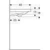 Geberit Umývadlo Geberit Acanto: 120x48cm, Otvor pre batériu=Vľavo a vpravo, Prepad=Viditeľné, Biela / KeraTect 501.880.00.2