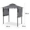 Blumfeldt Steakhouse Wing Altánok so strechou, 235x242x145cm, 2 sklopné bočné diely, sivý