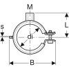 Geberit Izolovaná rúrová objímka Geberit, s pripájacím nátrubkom M8/M10: 1.0215, di=32–37mm, Galvanicky pozinkované 601.854.26.1