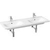 Jika Mio-N - Dvojumývadlo s prepadom 130, 1300x450 mm, s 2 otvormi na batériu, Jika perla, biela H8147141001041