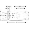 Geberit Selnova Square - WC kombi misa, vario odpad, 680x350 mm, Rimfree, biela 500.489.01.1