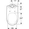 Geberit Selnova Comfort - WC kombi misa, zadný odpad, 670x360 mm, biela 500.284.01.1