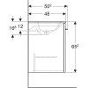 Geberit Selnova Square - Umývadlová skrinka 635x588x480 mm, s umývadlom, 1 dvierka, svetlý orech hickory 501.255.00.1