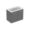 Geberit Selnova Square - Umývadlová skrinka 635x788x480 mm, s umývadlom, 2 dvierka, lávová mat 501.257.00.1
