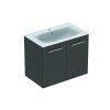 Geberit Selnova Square - Umývadlová skrinka 635x788x480 mm, s umývadlom, 2 dvierka, lávová mat 501.257.00.1