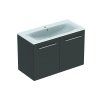 Geberit Selnova Square - Umývadlová skrinka 635x988x480 mm, s umývadlom, 2 dvierka, lávová mat 501.261.00.1